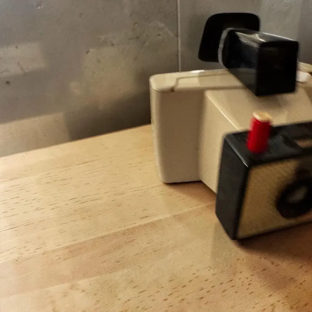 Vintage 1960s Polaroid Swinger Model 20 Land Camera Instant Film Cream Black Mod